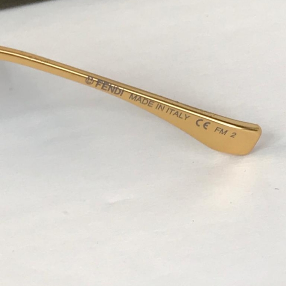 💯 - Original New FF 0440 FENDI Rectangle-frame gold-tone mirrored sunglasses - Picture 14 of 17